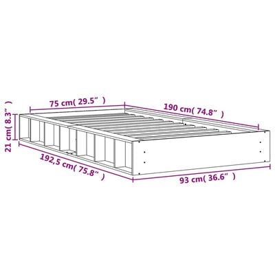 vidaXL Massivholzbett ohne Matratze Wachsbraun 75x190 cm Kiefernholz