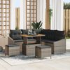 vidaXL Gartensofa-set mit Kissen 8 pcs Grau Poly-Rattan