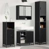 vidaXL Badezimmerm&ouml;bel-Set 3 pcs Schwarz Eichen-Optik Holzwerkstoff