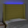 vidaXL LED Kopfteil Gr&uuml;n 83x16x118/128 cm Stoff