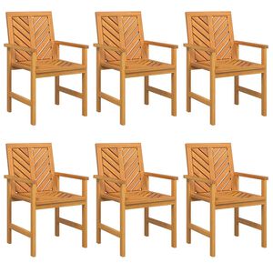 vidaXL Esszimmerstuhl 6 pcs Natur 62,5 x 59 x 89 cm Massivholz Akazie