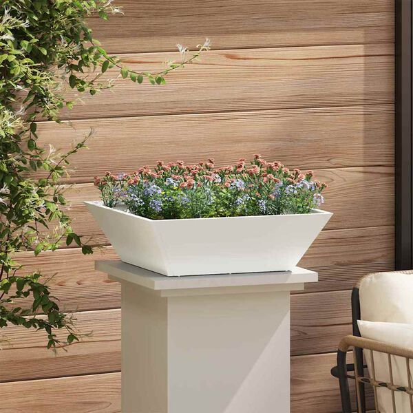 vidaXL Garten-Pflanzgef&auml;&szlig; 5 pcs Wei&szlig; 50 x 50 x 15 cm