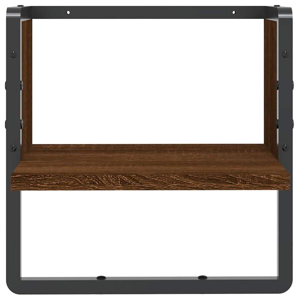 vidaXL Wandregal mit Stange Braun Eichen-Optik 30x25x30 cm