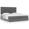 vidaXL Ottoman-Bett mit Matratzen Grau 200x200 cm Kunstleder