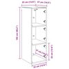 vidaXL Wandschrank Wandmontiert Altholz 35 x 37 x 102 cm Holzwerkstoff