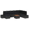 vidaXL Gartensofa-set 9 stk. Schwarz Poly Rattan