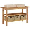 vidaXL Waschtisch mit Creme Marmorbecken Massivholz Teak