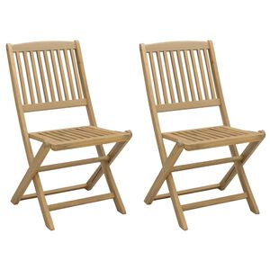 vidaXL Klappst&uuml;hle, 2 St&uuml;ck, 57 x 48,5 x 90 cm, Massivholz Akazie