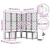 vidaXL Garten-Pflanzgef&auml;&szlig; 3 pcs Grau 120 x 120 x 142 cm Stahl