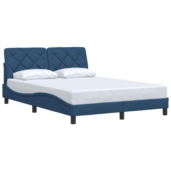 vidaXL Bettgestell ohne Matratze Blau 140x190 cm Stoff