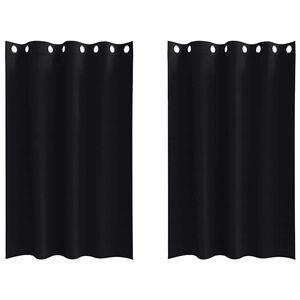 vidaXL Verdunkelungs-Vorh&auml;nge mit Ringen 2 stk. Schwarz 175 x 140 cm
