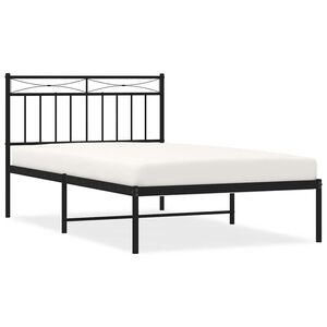 vidaXL Bettgestell mit Kopfteil Metall Schwarz 100x200 cm