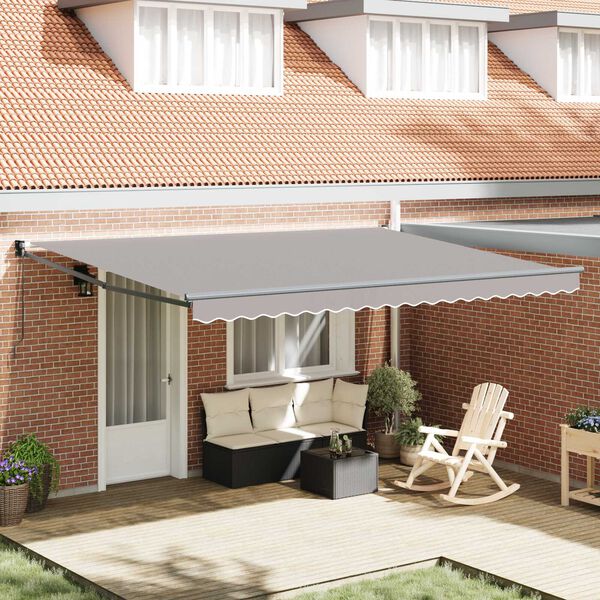 vidaXL Markise Hellgrau 4,5 &times; 3 m Polyester und Metall