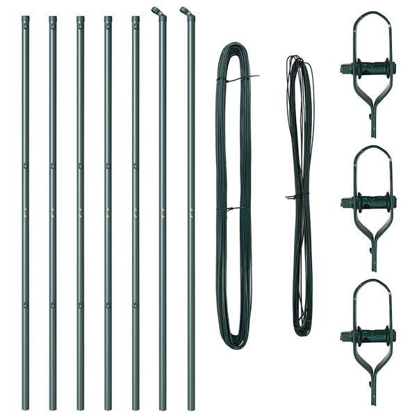 vidaXL Zaunpfosten 7 pcs Gr&uuml;n Stahl