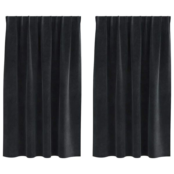 vidaXL Verdunkelungsvorh&auml;nge 2 pcs Schwarz 140 x 140 cm Samt