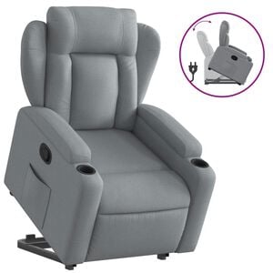 vidaXL Massagesessel mit Aufstehhilfe Dunkelbraun Stoff