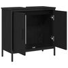 vidaXL Waschbeckenschrank mit T&uuml;r Schwarz Eichen-Optik 60 x 30 x 60 cm