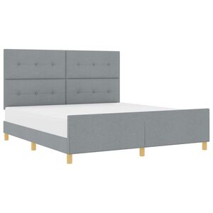 vidaXL Bettgestell mit Kopfteil Hellgrau 180 x 200 cm Stoff