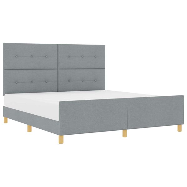 vidaXL Bettgestell mit Kopfteil Hellgrau 180 x 200 cm Stoff