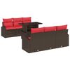 vidaXL Gartensofa-set mit Kissen 7 pcs Braun Poly Rattan