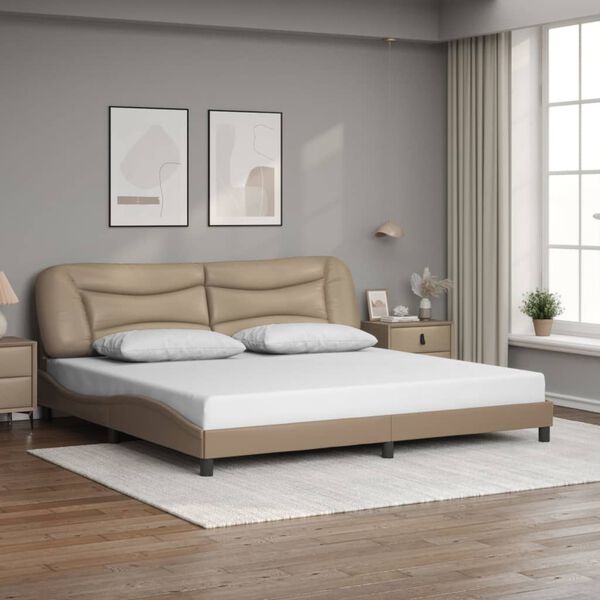 vidaXL Bettgestell mit LED ohne Matratze "Hvar" Cappuccino-Braun 200x200 cm