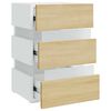 vidaXL LED-Nachttisch Wei&szlig; und Sonoma-Eiche 45x35x67 cm Holzwerkstoff
