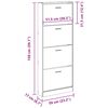 vidaXL Schuhschrank Hochglanz-Wei&szlig; 59x17x150 cm Holzwerkstoff