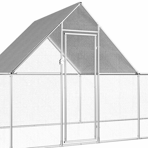 vidaXL H&uuml;hnerstall 14x2x2 m Verzinkter Stahl