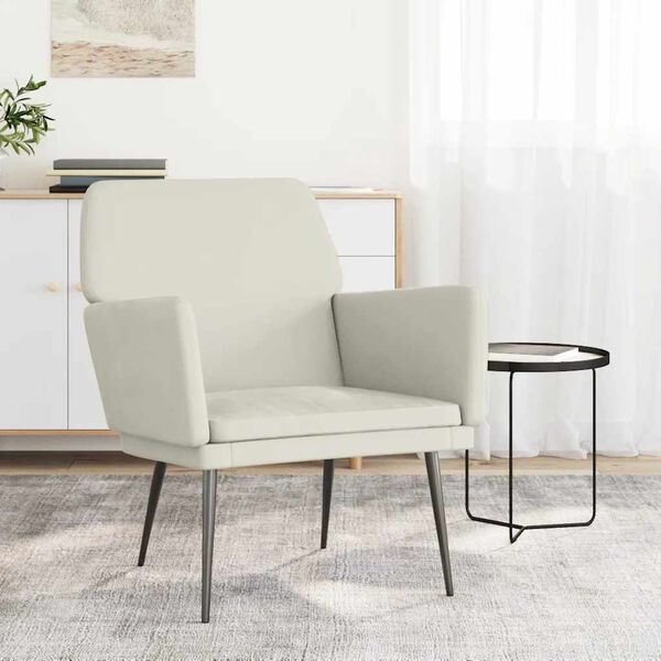 vidaXL Sessel Creme 62x79x79 cm Samt