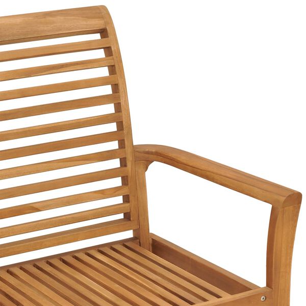 vidaXL Gartenbank Rote Karomuster-Auflage 112 cm Massivholz Teak