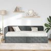 vidaXL Eckbettgestell mit Matratze Dunkelgrau 90 x 200 cm Stoff