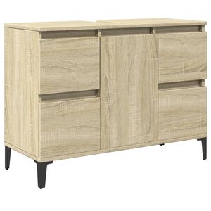 vidaXL Waschbeckenunterschrank Sonoma-Eiche 80x33x60 cm Holzwerkstoff