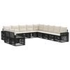 vidaXL Gartensofa-set 11 Stk. Schwarz und Cremewei&szlig; Poly-Rattan