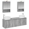 vidaXL Badezimmerschrank-Set 5 stk. Grau Sonoma Holzwerkstoff