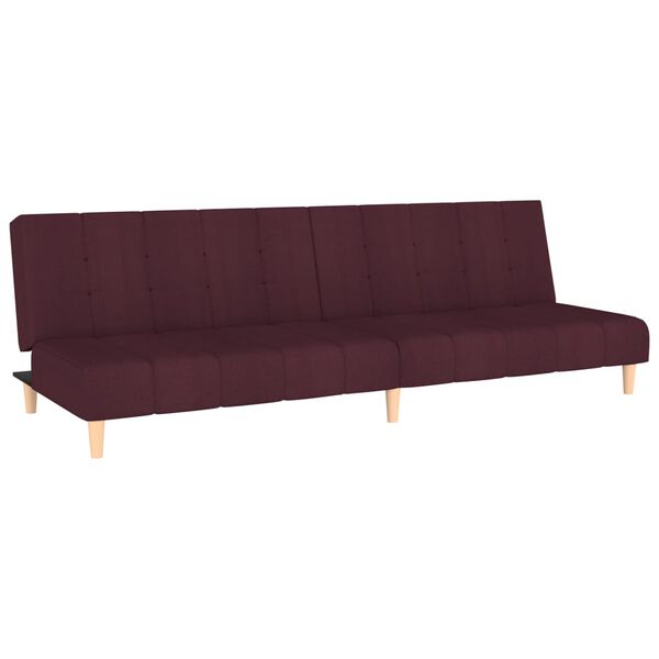 vidaXL Schlafsofa 2-Sitzer mit Fu&szlig;hocker Lila Stoff