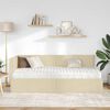 vidaXL Eckbettgestell mit Matratze mit Kopfteil 2 pcs Creme Samt