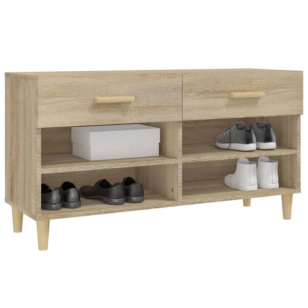 vidaXL Schuhschrank Sonoma-Eiche 102x35x55 cm Holzwerkstoff