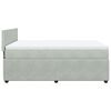 vidaXL Boxspringbett mit Matratze Hellgrau 160x200 cm Samt