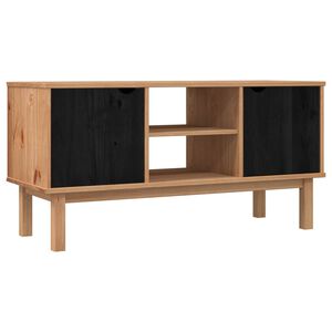 vidaXL TV-St&auml;nder OTTA 113,5 x 43 x 57 cm Schwarz Massives Kiefernholz