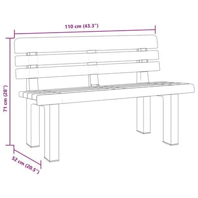 vidaXL Gartenbank Grün 110x52x71 cm Polypropylen