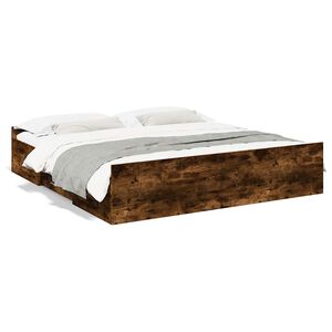 vidaXL Bettgestell mit Schubladen R&auml;uchereiche 200x200cm Holzwerkstoff