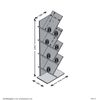 FMD Geometrisches B&uuml;cherregal Wei&szlig;