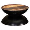 vidaXL Couchtisch Massiv-Altholz Schwarzer Standfu&szlig; 60x60x33 cm