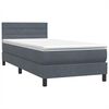 vidaXL Boxspringbett mit Matratze Dunkelgrau 80x210 cm Samt