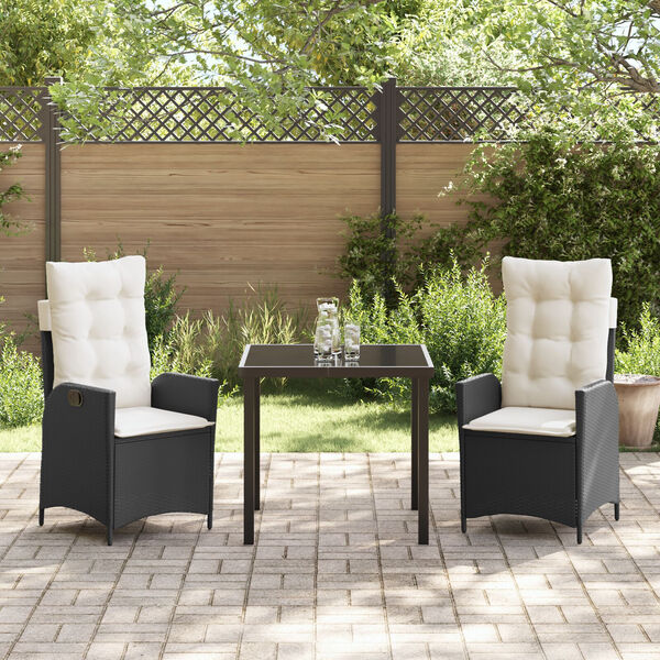 vidaXL Garten Essgruppe mit Kissen 7 pcs Braun Poly-Rattan