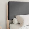 vidaXL Bettgestell mit gepolstertem Kopfteil Dunkelgrau 135 x 190 cm