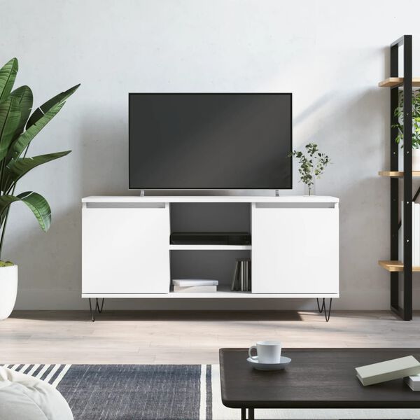 vidaXL TV-Schrank Weiß 104x35x50 cm Holzwerkstoff