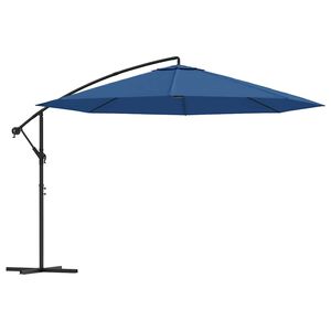 vidaXL Ampelschirm mit Stahl-Mast 350 cm Blau