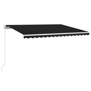 vidaXL Markise Manuell Einziehbar mit LED 400x300 cm Anthrazit