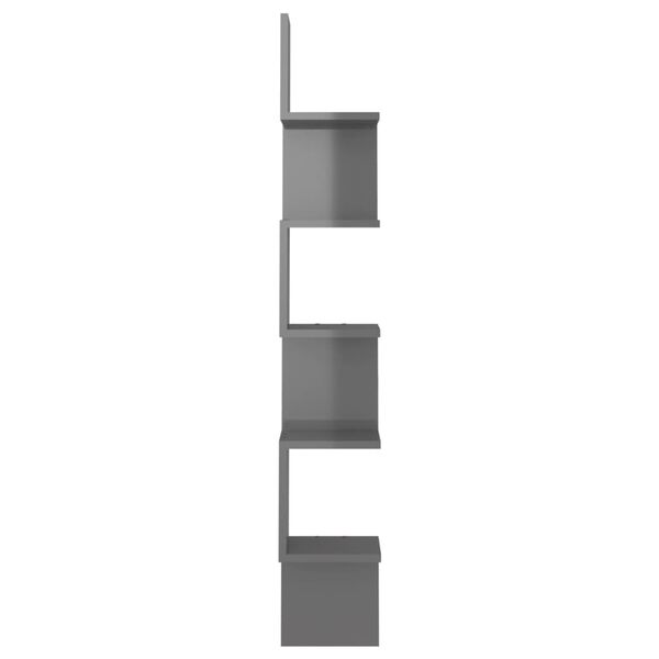 vidaXL Wand-Eckregal Hochglanz-Grau 20x20x127,5 cm Holzwerkstoff